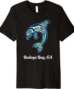 Blue Green Native American Bodega Bay CA Orca Killer Whale Premium T-Shirt