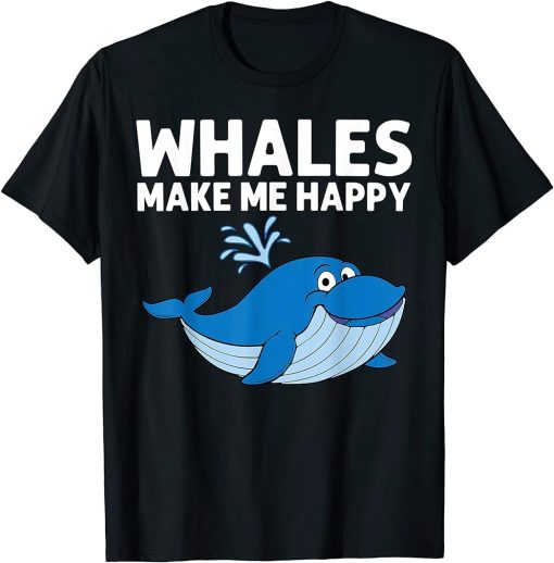 Funny Whale Art For Men Women Orca Narwhal Blue Whales T-Shirt