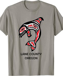 Lane County Oregon California Native American Orca Whale Art T-Shirt