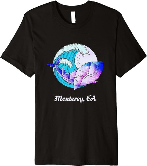 Monterey CA Japanese Paint Geometric Orca Killer Whale Premium T-Shirt