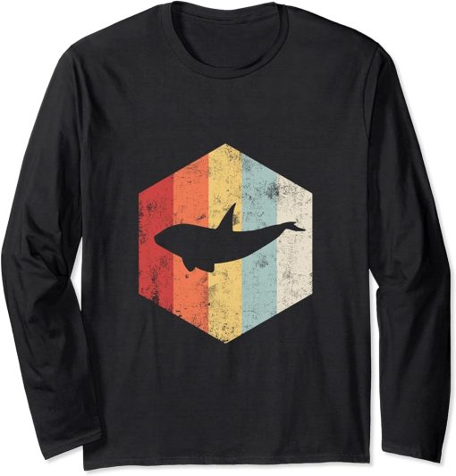 Proud Orca owner Retro, Orca lover, Orca father"s day gift Long Sleeve T-Shirt