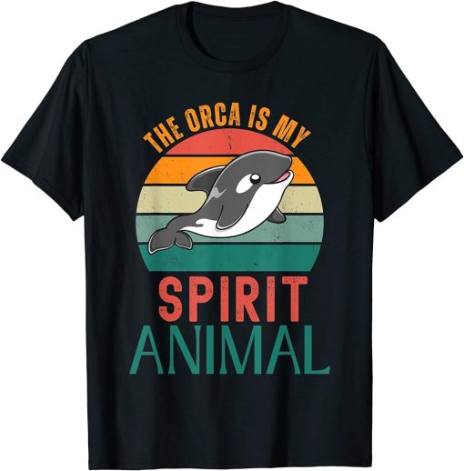 Orca Is My Spirit Animal Vintage Retro Funny Orca T-Shirt