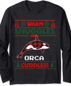 Orca Whale Christmas Pajama Shirt Ugly Christmas Sweater Long Sleeve T-Shirt