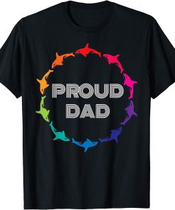 Proud Dad LGBTQ Gay Pride Awareness - White / Black T-Shirt